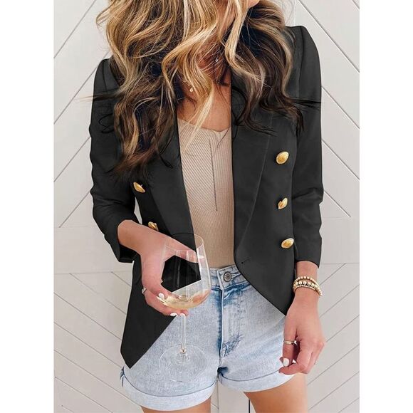 NEW Casual Pocketed Office Blazers Draped Open Front S - Picture 2 of 6